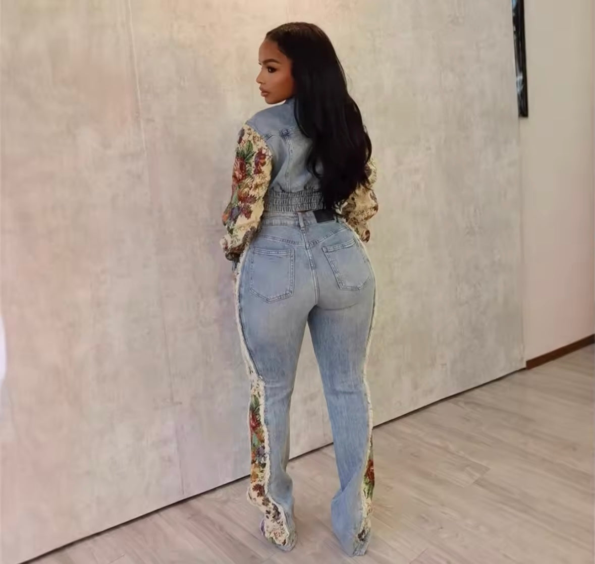 The Heart For You Two Piece Denim Set